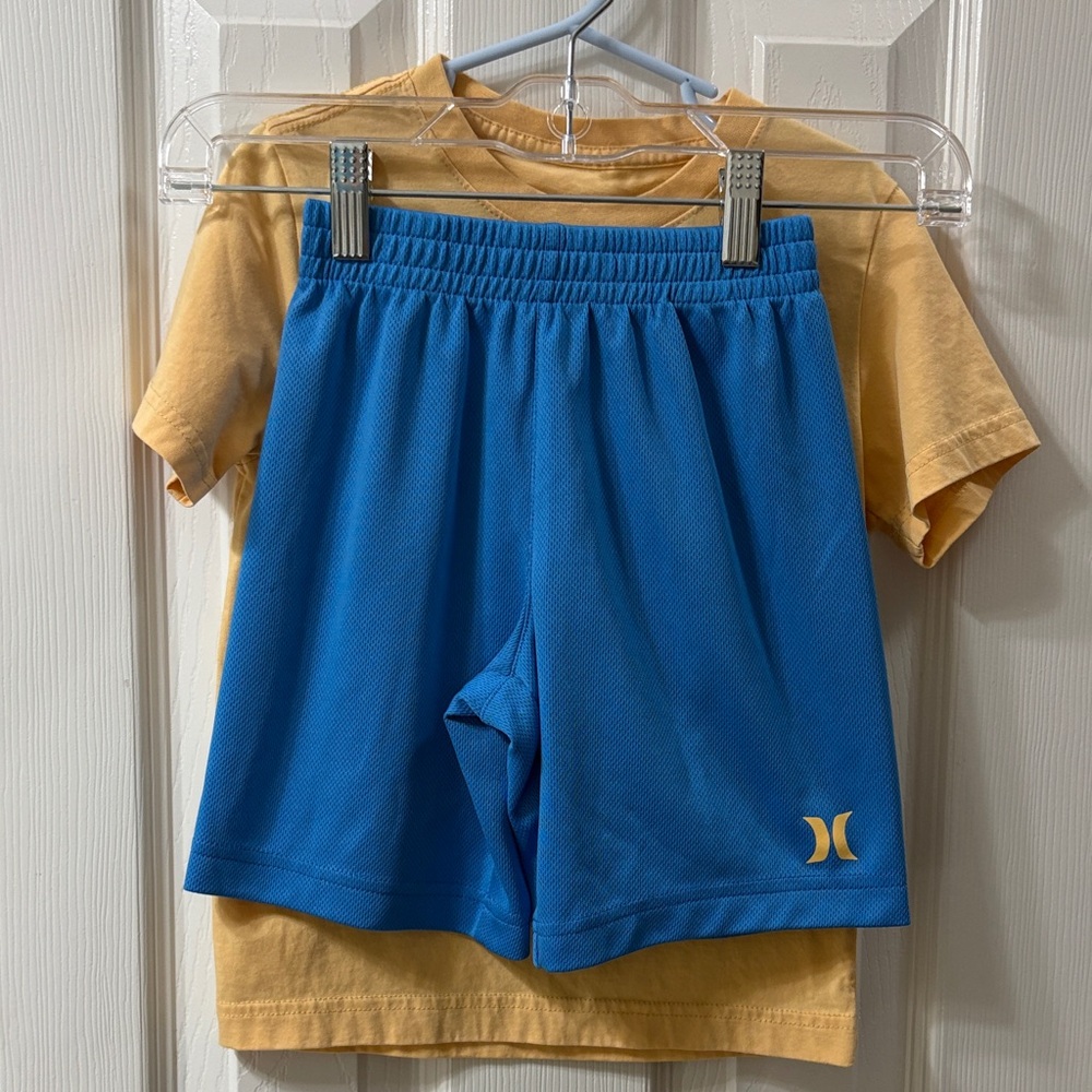 Hurley Kids Vibrant Blue Shorts & Tee Shirt Set